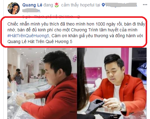 Sự thật Quang Lê “túng” đến nỗi bán nhẫn kim cương làm show?